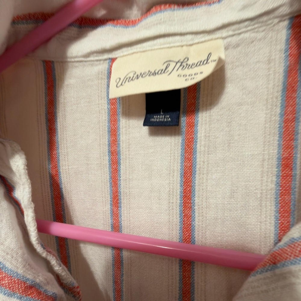 Universal Thread Linen Blend Striped Cropped Butt… - image 7